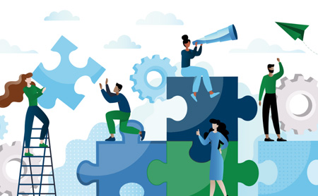 Illustration of people problem-solving